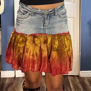 Stylish Denim and Ombre Skirt